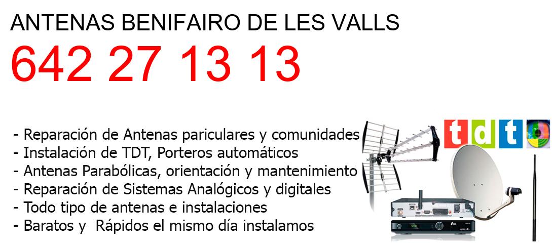 Empresa de Antenas benifairo-de-les-valls y todo Valencia
