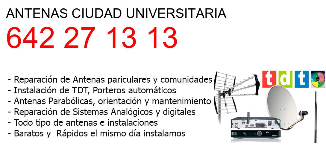 Empresa de Antenas ciudad-universitaria y todo Madrid