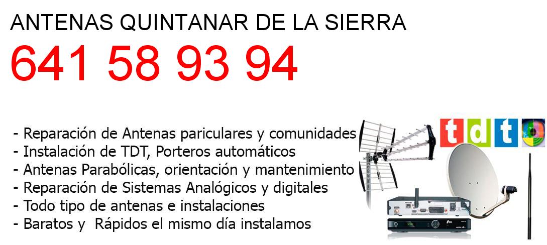 Empresa de Antenas quintanar-de-la-sierra y todo Burgos